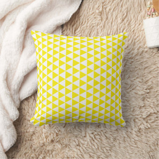 Cojín Decorativo País del patrón triangular amarillo y blanco
