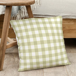 Cojín Decorativo País francés Meadow Gingham - cigala verde sabia.