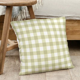 Cojín Decorativo País francés Meadow Gingham - cigala verde sabia.