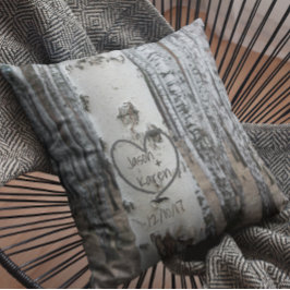 Cojín Decorativo País personalizado Rústico Corazón tallado