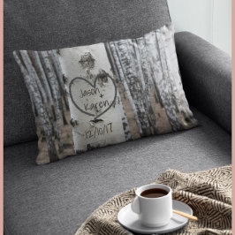 Cojín Decorativo País personalizado Rústico Corazón tallado