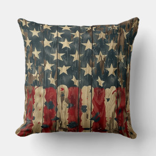 Cojín Decorativo País/Primitive angustiada Americana