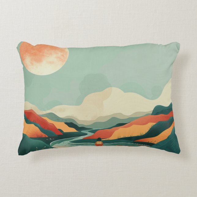 Cojín Decorativo Paisaje abstracto de Boho (14) (Anverso)