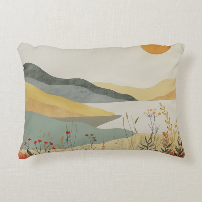 Cojín Decorativo Paisaje abstracto de Boho (25) (Anverso)