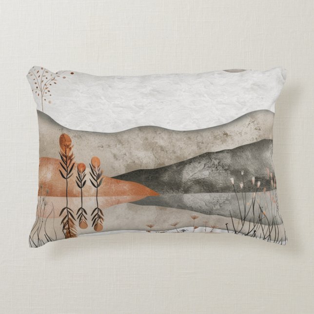 Cojín Decorativo Paisaje abstracto de Boho (3) (Anverso)