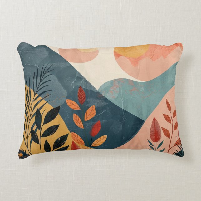 Cojín Decorativo Paisaje abstracto de Boho (8) (Anverso)