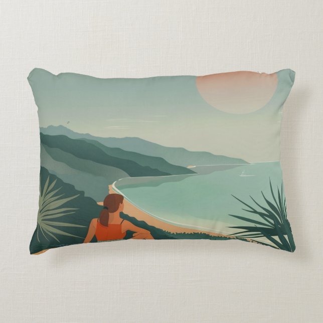 Cojín Decorativo Paisaje abstracto de Boho (9) (Anverso)