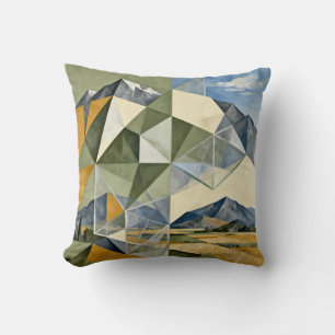 Cojín Decorativo Paisaje abstracto geométrico de montaña