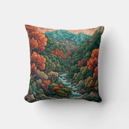 Cojín Decorativo Paisaje abstracto japonés