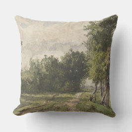 Cojín Decorativo Paisaje acuarela del sendero - Troyón constante