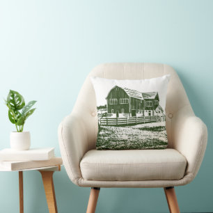 Cojín Decorativo Paisaje campestre estilo madera casa de campo