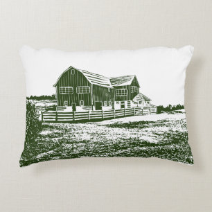 Cojín Decorativo Paisaje campestre estilo madera casa de campo