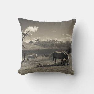 Cojín Decorativo Paisaje con caballos