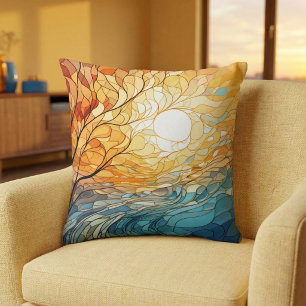 Cojín Decorativo Paisaje con motivos del arte popular ucraniano 