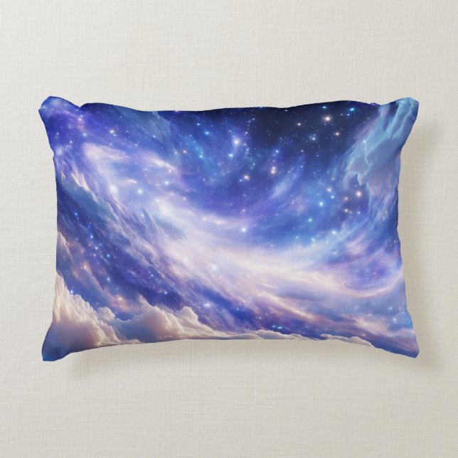 Cojín Decorativo Paisaje Cósmico: Nebulosa giratoria y noche estrel (Anverso)