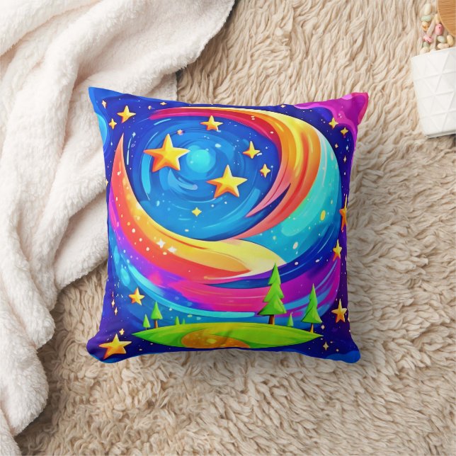 Cojín Decorativo Paisaje Cósmico: Una aventura celeste (Manta)