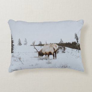 COJÍN DECORATIVO PAISAJE DE INVIERNO CON CERVEZA