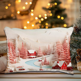 Cojín Decorativo Paisaje de invierno escandinavo en 3D