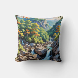 Cojín Decorativo Paisaje de la cascada de Serene Mountain