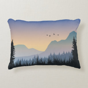 Cojín Decorativo Paisaje de la montaña Sunset