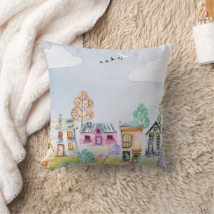 Cojín Decorativo Paisaje de la pequeña casa