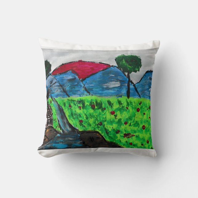 Cojín Decorativo Paisaje de montaña (Anverso)