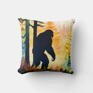 Cojín Decorativo Paisaje de otoño Sasquatch al atardecer