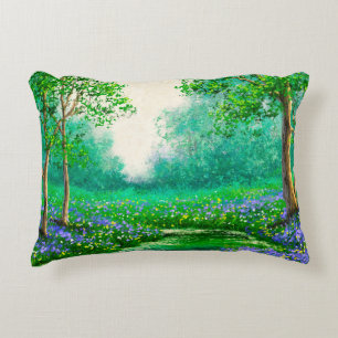 Cojín Decorativo Paisaje de pinturas petrolíferas, primavera, árbol