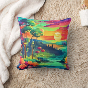 Cojín Decorativo Paisaje de Sunset Fantasy