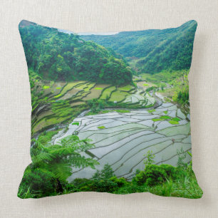 Cojín Decorativo Paisaje de terraza de arroz, Filipinas
