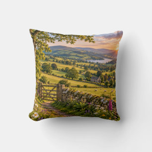 Cojín Decorativo Paisaje del atardecer en Yorkshire Dales