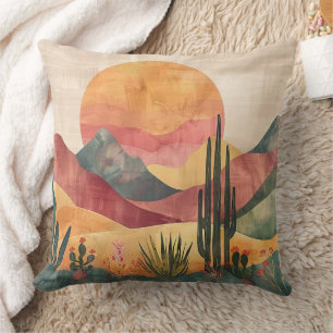 Cojín Decorativo Paisaje del desierto boho: naturaleza del suroeste