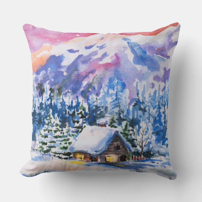 Cojín Decorativo Paisaje del invierno (Anverso)