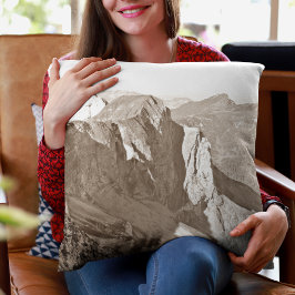 Cojín Decorativo Paisaje del paisaje montañoso Gris moderno