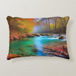 Cojín Decorativo Paisaje del río Otoño Tranquilo