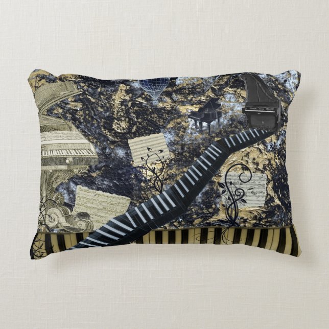 Cojín Decorativo Paisaje del teclado (Anverso)