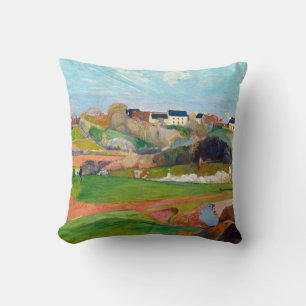 Cojín Decorativo Paisaje en Pouldu pintura de Paul Gauguin