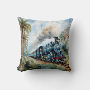 Cojín Decorativo Paisaje escénico de un tren victoriano