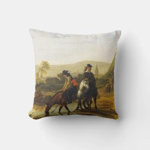 Cojín Decorativo Paisaje fluvial de los conductores Aelbert Cuyp