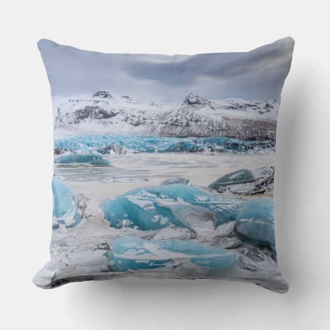 Cojín Decorativo Paisaje glaciar del hielo, Islandia (Anverso)