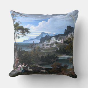 Cojín Decorativo Paisaje heroico con el arco iris