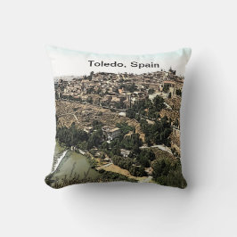 Cojín Decorativo Paisaje ilustrado de Toledo, España