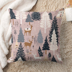 Cojín Decorativo Paisaje invernal rosa caprichoso (3)