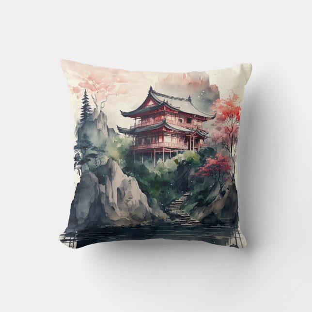 Cojín Decorativo Paisaje japonés (Anverso)