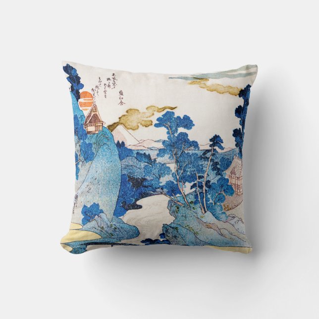 Cojín Decorativo Paisaje japonés Sunrise, Kuniyoshi, Ukiyo-e (Anverso)
