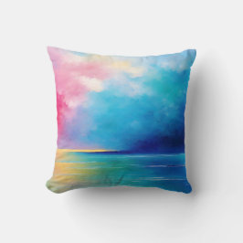 Cojín Decorativo Paisaje marino "Tarfarran" rosa y azul