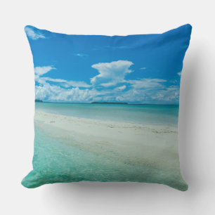 Cojín Decorativo Paisaje marino tropical azul, Palaos