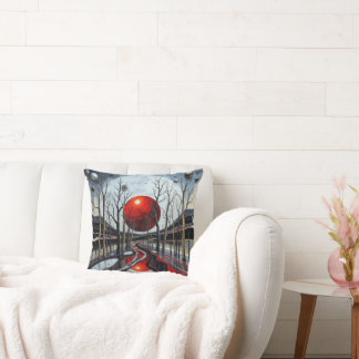 Cojín Decorativo paisaje minimalista de bola roja