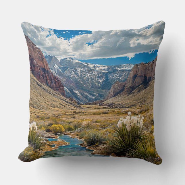 Cojín Decorativo Paisaje montañoso (Anverso)