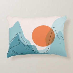 Cojín Decorativo Paisaje montañoso abstracto, ba de paisaje plano